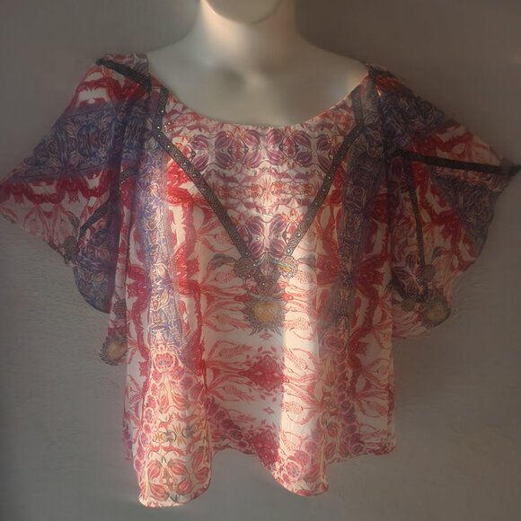 City Chic ** stylish studded blouse Plus size 18 w/ ruffled sleeves NWT - Picture 5 of 12